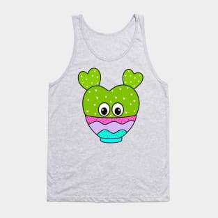 Cute Cactus Design #340: Hearty Cactus In Cute Bowl Tank Top